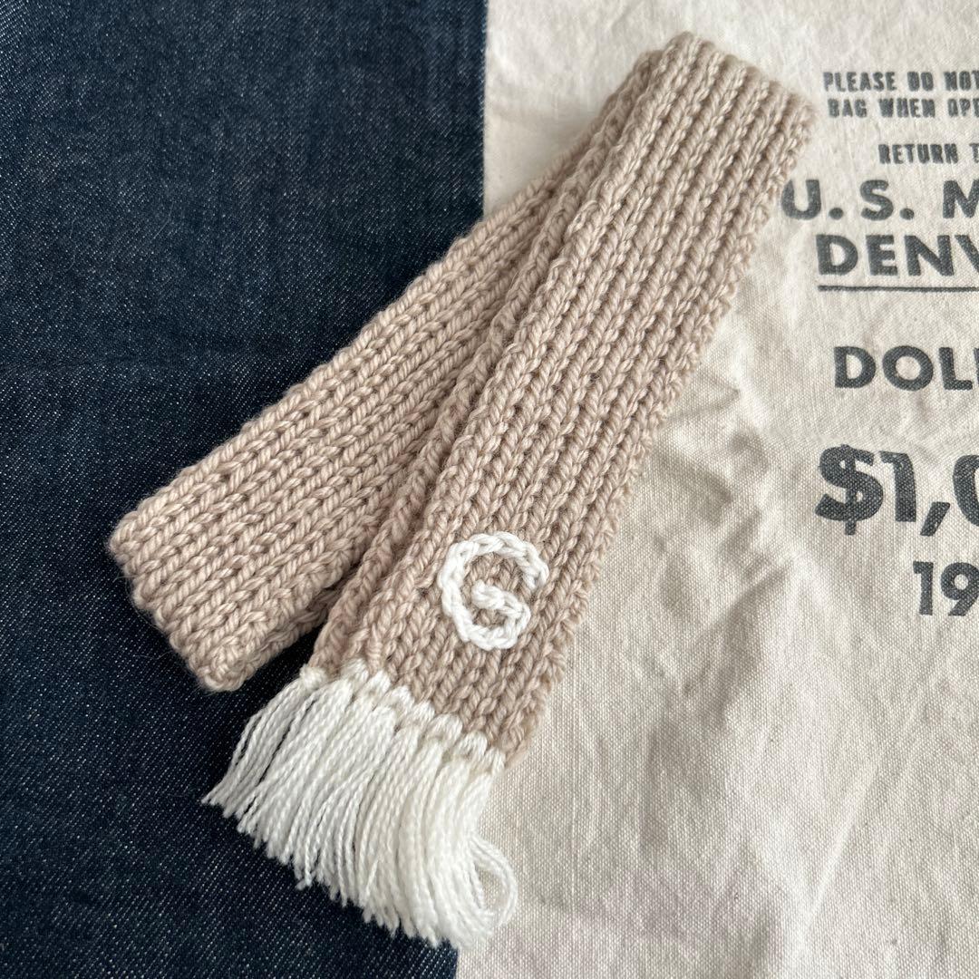 アトリエgg★グランマズマフラーSベージュ★未使用品ハンドメイド