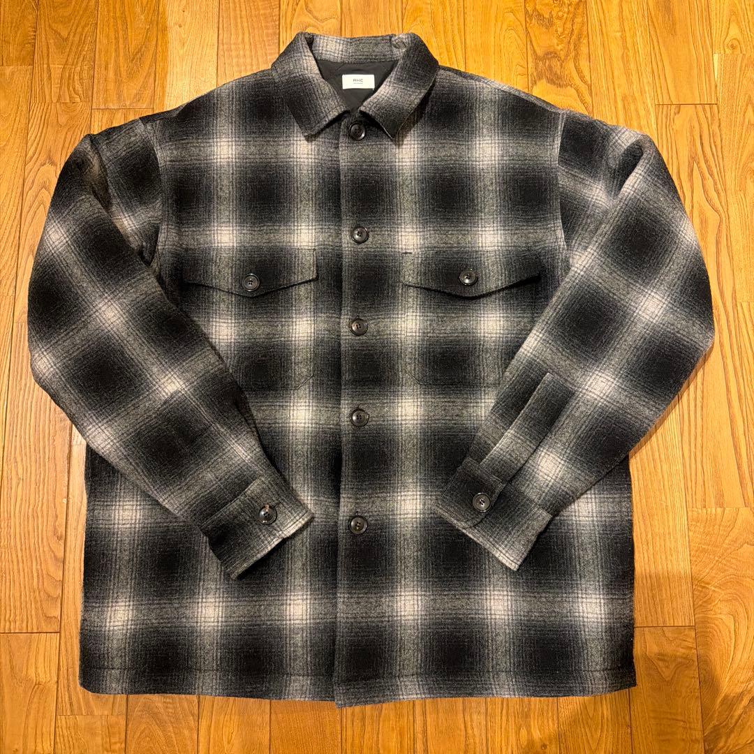 ロンハーマン　RHC オンブレチェックCPOジャケット　ブラック