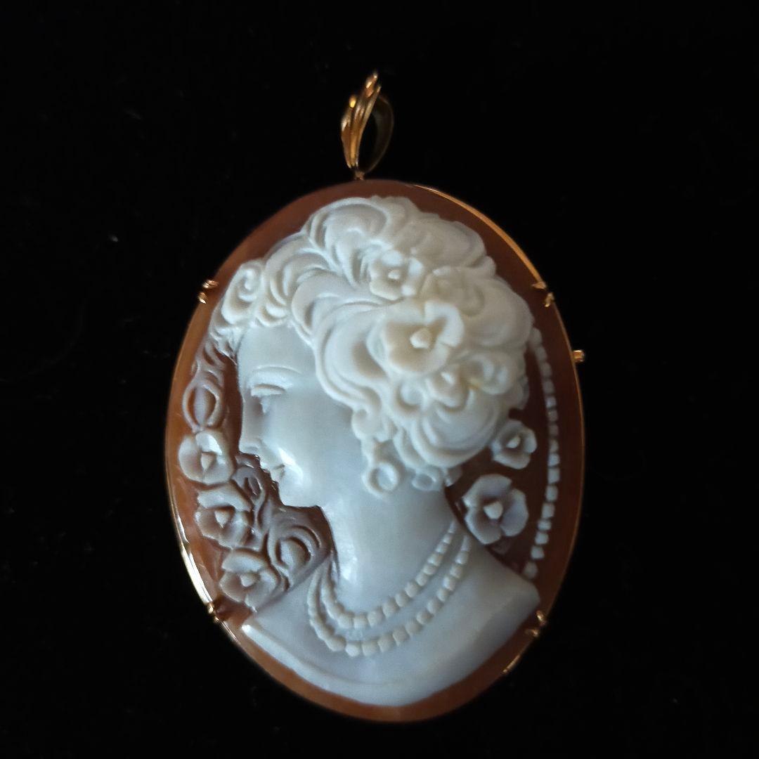 18K カメオブローチペンダント