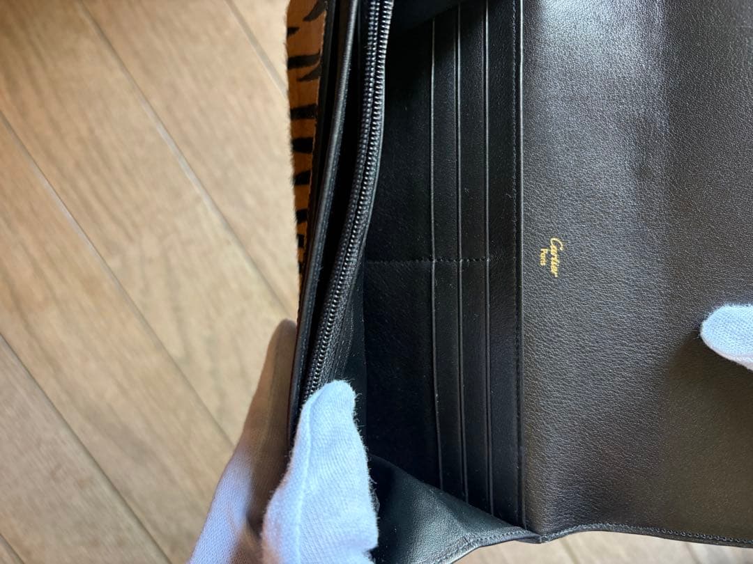カルティエ　Cartier 長財布　 ハラコ　ゼブラ　箱付き