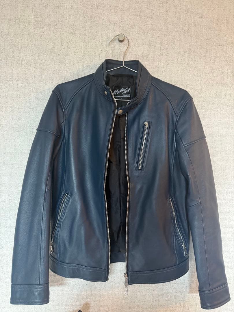 RattleTrap ネイビー レザージャケット S