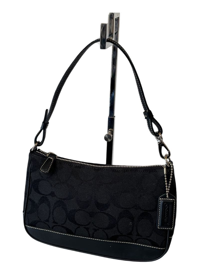 コーチ 黒 ハンドバッグ キャンバス/レザー　G22-6094