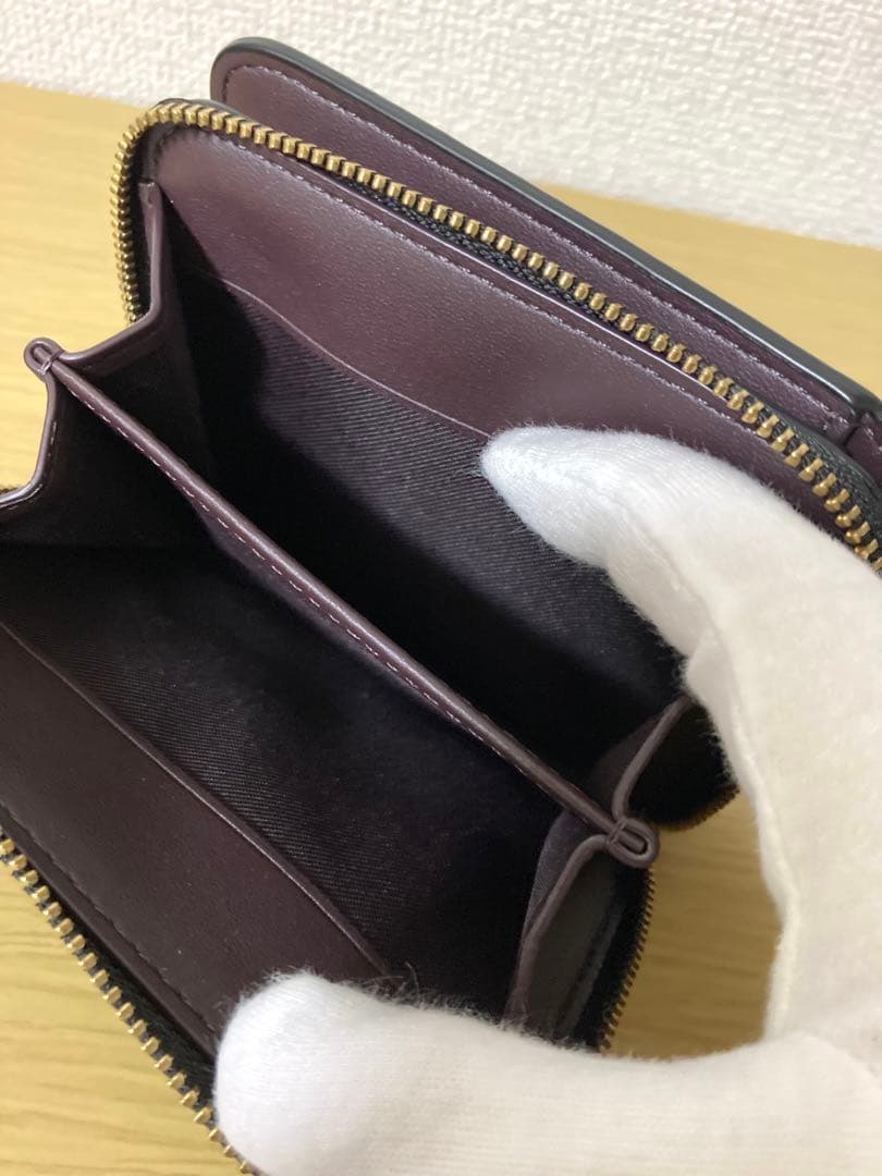 【極美品】COACH ビルフォールドウォレット　　二つ折り財布　ブラック　レザー