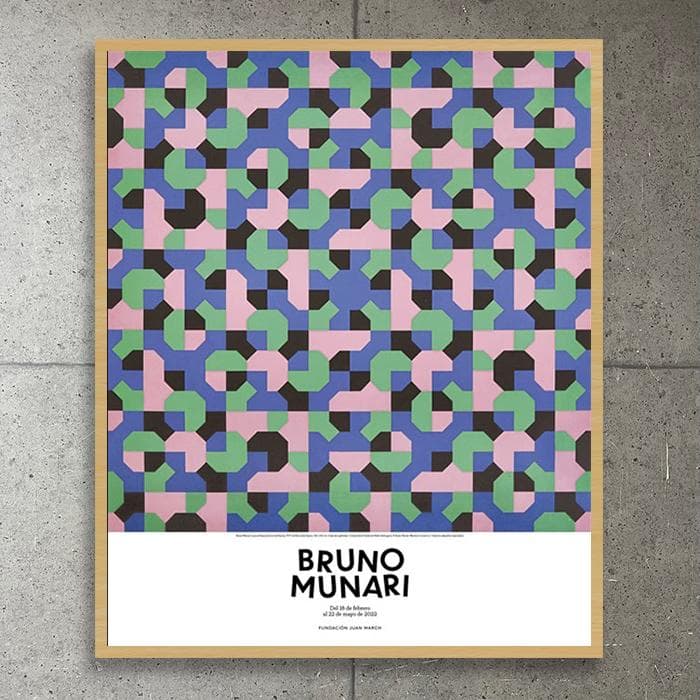 額装済/Curva de peano 1977 ブルーノムナーリ/アートポスター