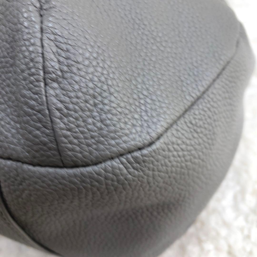 BEARDSLEY レザー ラウンドミディボストン バッグ トープ