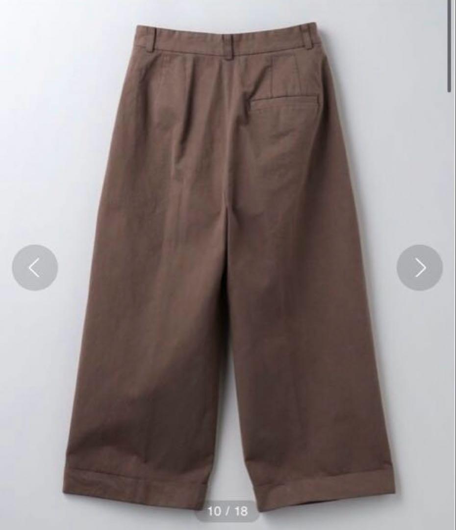 ＜6(ROKU)＞コットン チノ ワイド パンツ　ブラウン　34