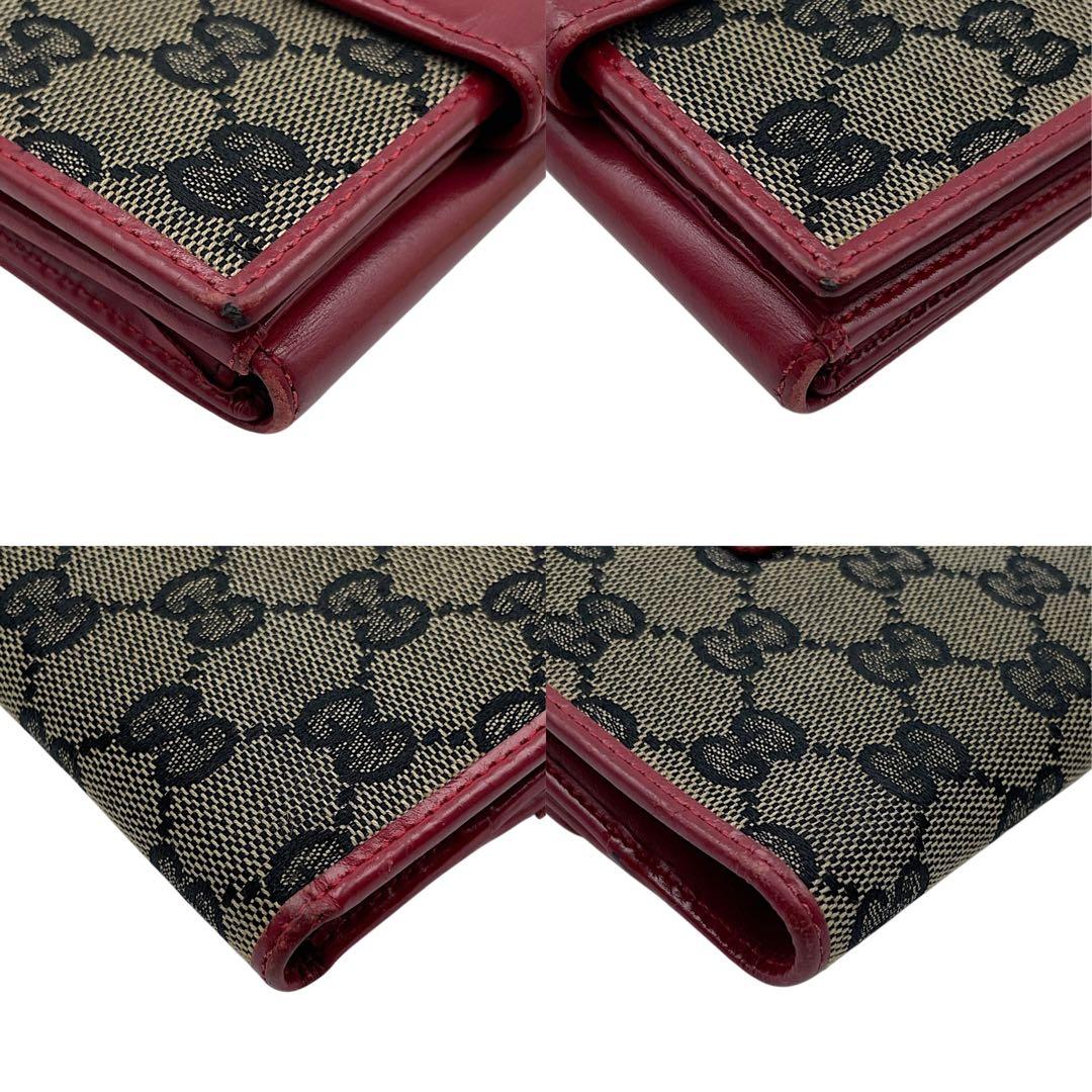 【鑑定済】美品・GUCCI グッチ　キャンバス　赤　ベージュ　GG総柄