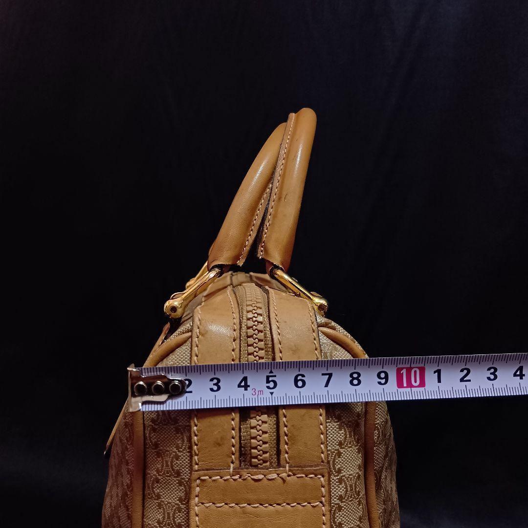 CELINE マカダム柄 ハンドバッグ ミニボストンバッグ ブラゾンロゴ