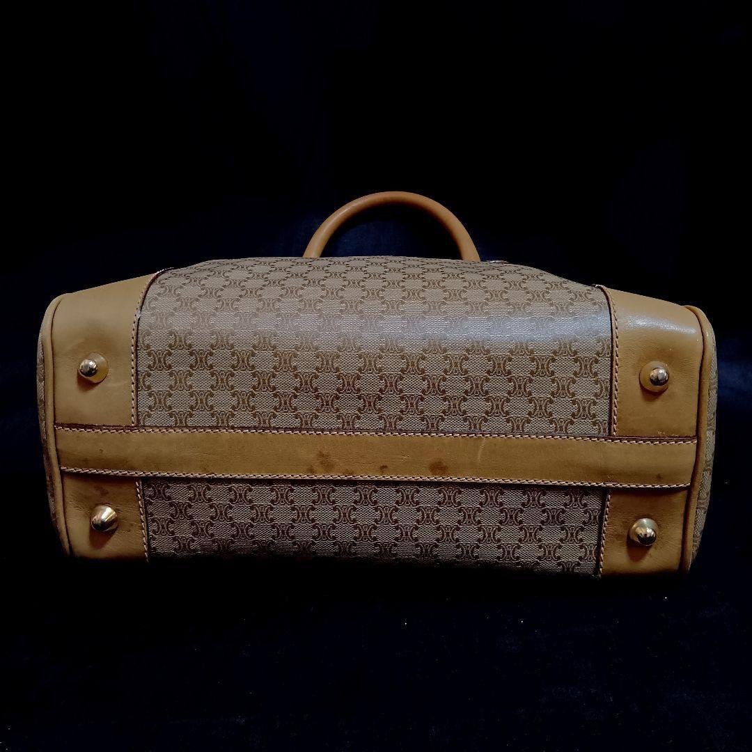 CELINE マカダム柄 ハンドバッグ ミニボストンバッグ ブラゾンロゴ