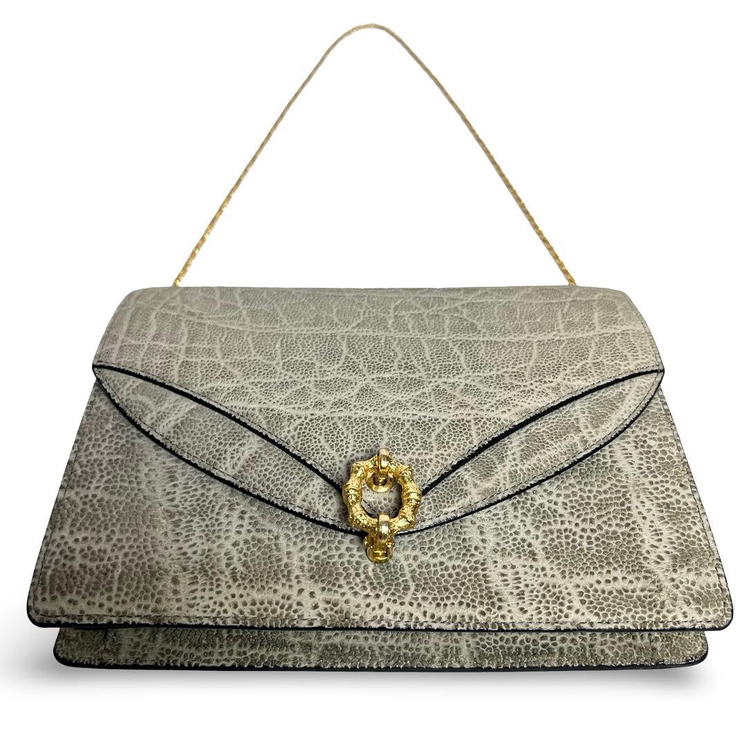 美品✨香鳥屋 エレファントレザー 象革 チェーンバッグ