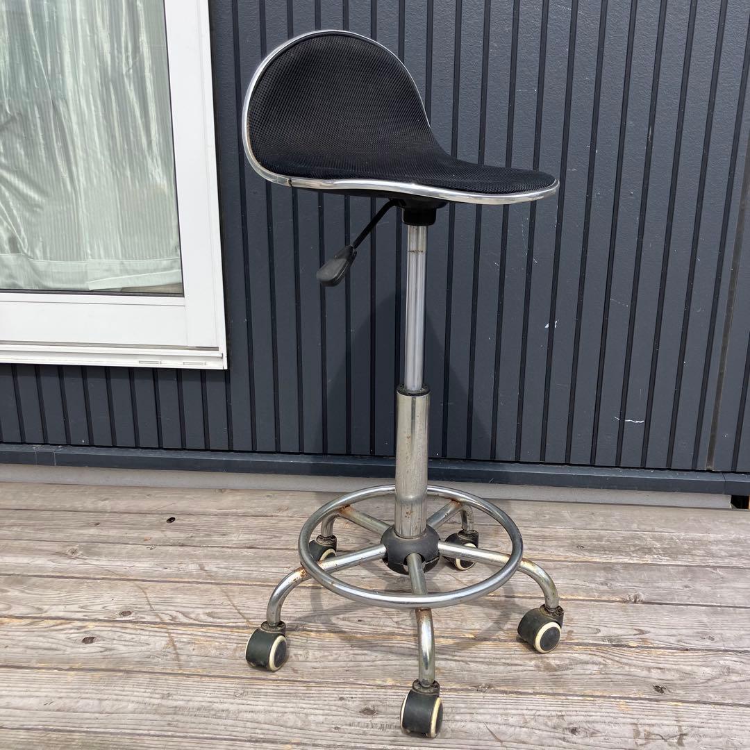 インダストリアル 工業系 回転式スツール ワークチェア キャスター付き