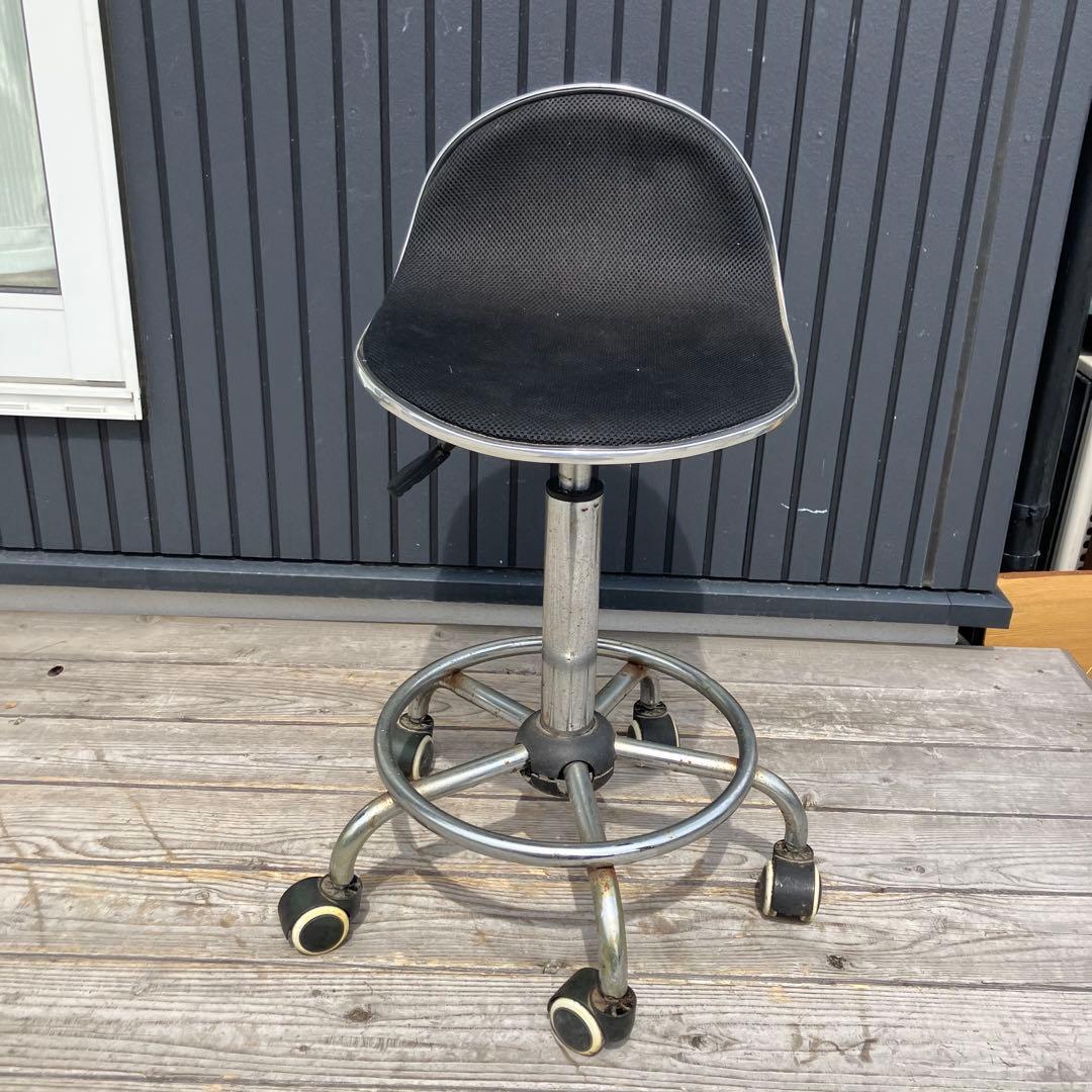 インダストリアル 工業系 回転式スツール ワークチェア キャスター付き