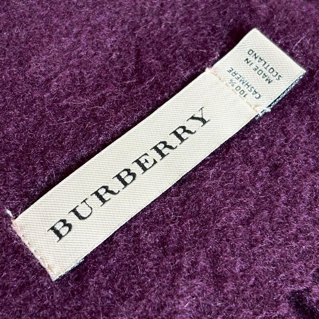 BURBERRY カシミヤ100% スコットランド製 マフラー ホースマーク刺繍