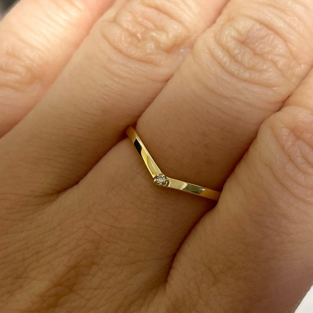 ete ゴールド V字型リング 9号