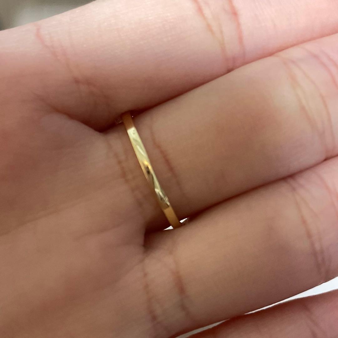 ete ゴールド V字型リング 9号