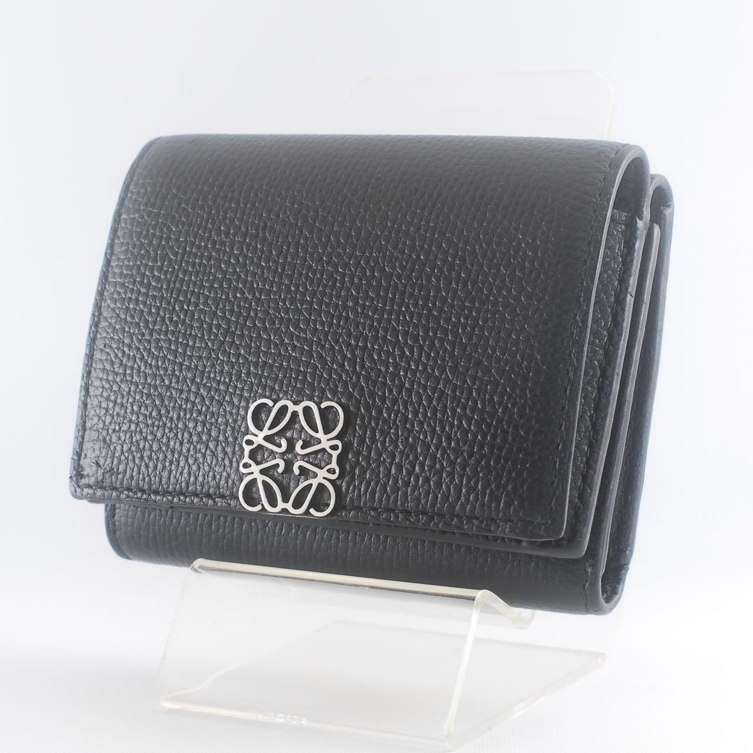 LOEWE＊アナグラム＊トライフォードウォレット＊カーフスキン＊三つ折り財布