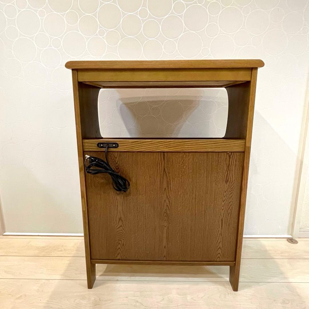 高級家具 【karimoku】カリモク家具 電話台 FAX台 コンセント付き