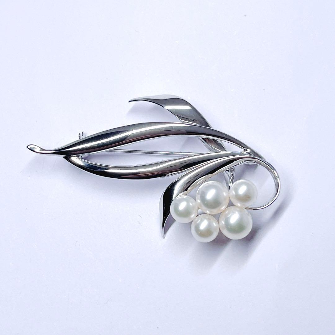 【新品同様】✨MIKIMOTO ミキモト パール　ブローチ　コサージュ　シルバー