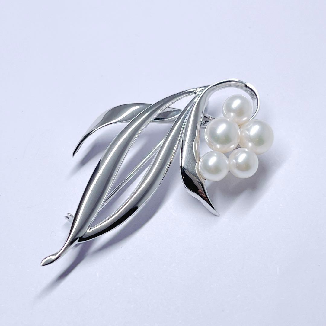 【新品同様】✨MIKIMOTO ミキモト パール　ブローチ　コサージュ　シルバー