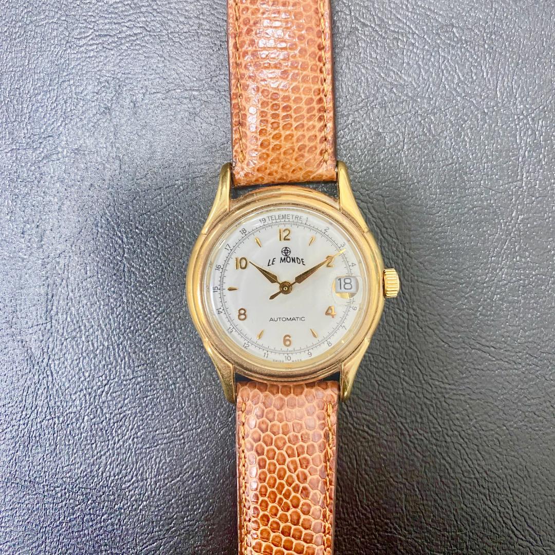 LE MONDE 自動巻き時計 稼働品 スイス ルモンド 美品 ヴィンテージ