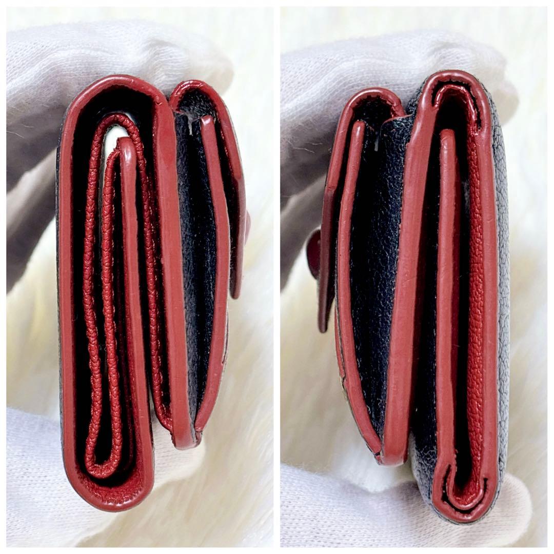 極美品✨ミュウミュウ ラブレター マドラス ハート 三つ折り財布 ブラック 黒