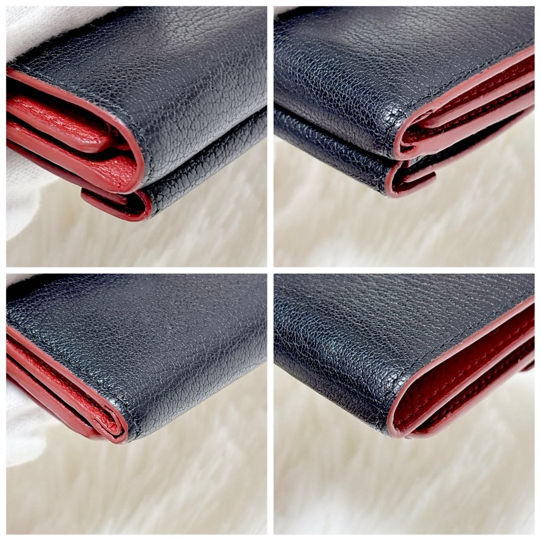 極美品✨ミュウミュウ ラブレター マドラス ハート 三つ折り財布 ブラック 黒