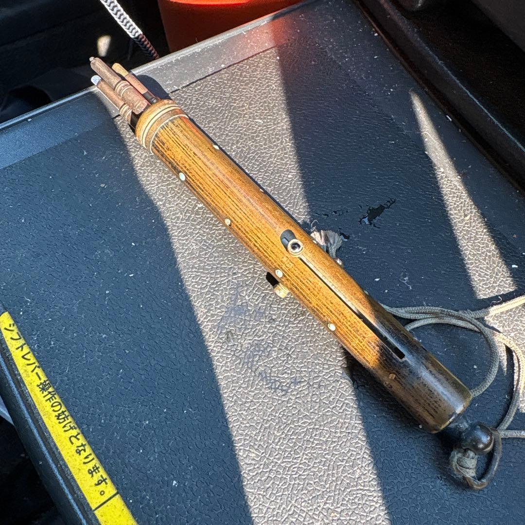 真鍮製 ケガキ工具 芯ホルダー 3本芯付 アンティーク