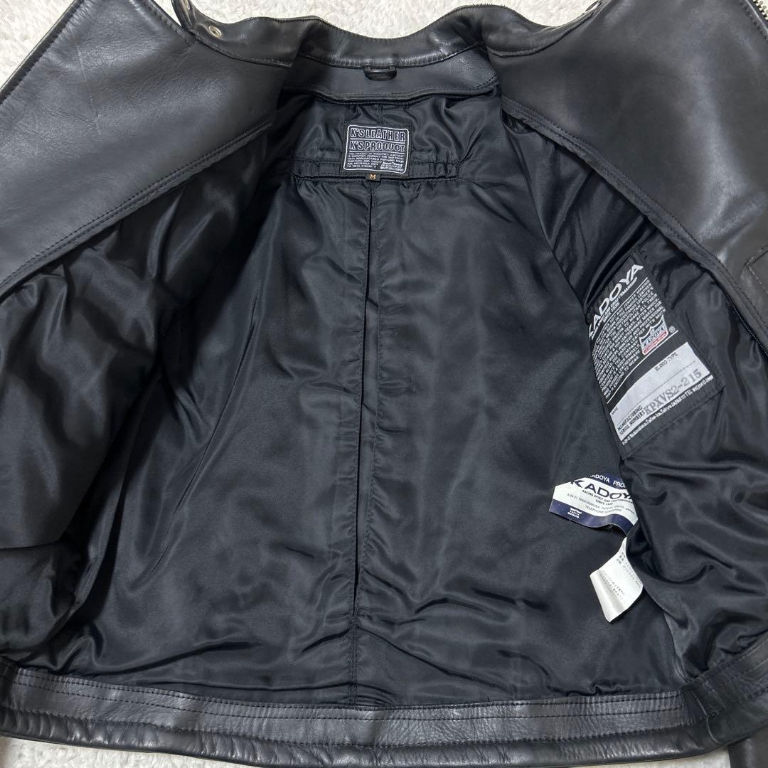 KADOYA⭐︎M カドヤ レザーライダースジャケット シングル 牛革 パテット