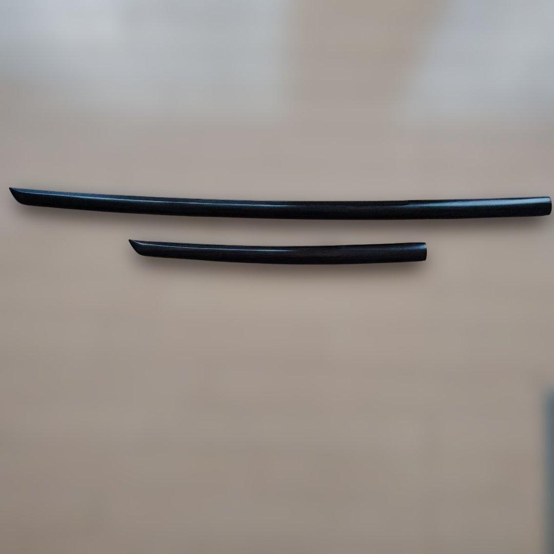 ぜろまる　本黒檀木刀100cm、本黒檀脇差55cm 台座無