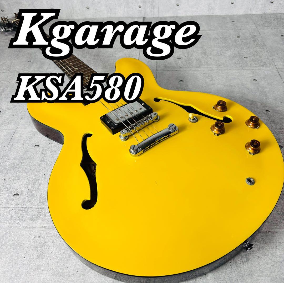 K-garage KSA580 セミアコ ギター イエロー 弦楽器 初心者 入門