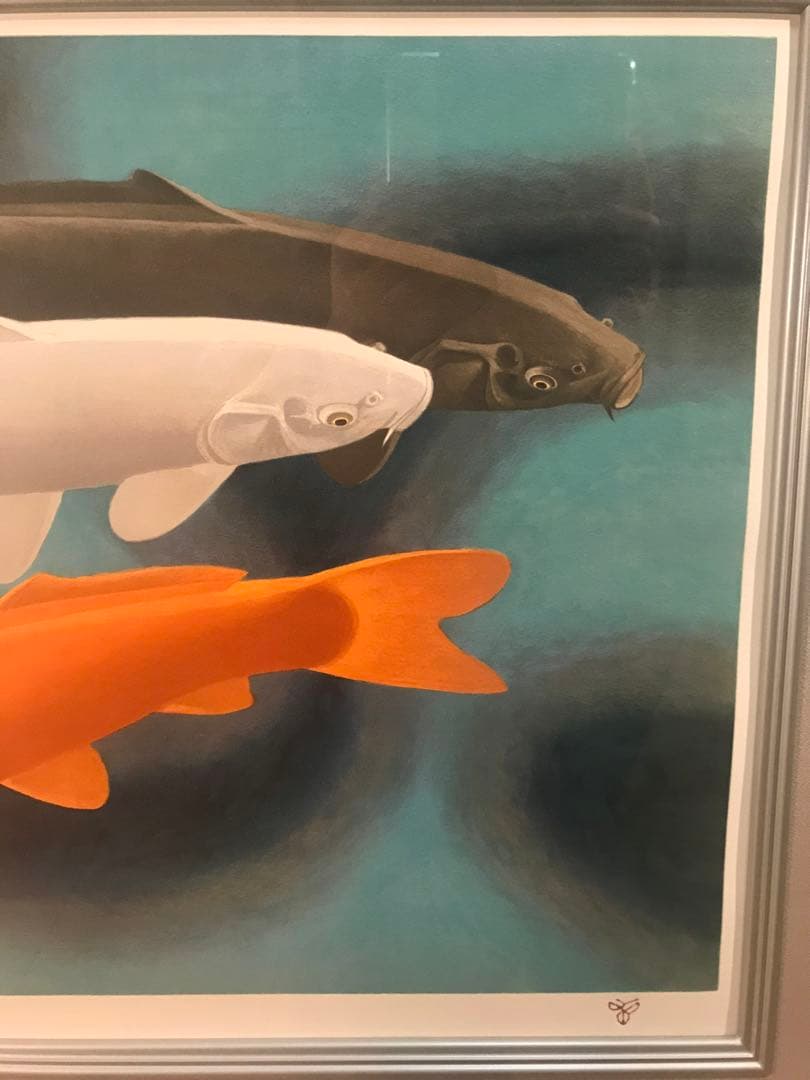 杉山寧　「鯉《瀅》」　リトグラフ　落款・エディション・作品証明シール有り