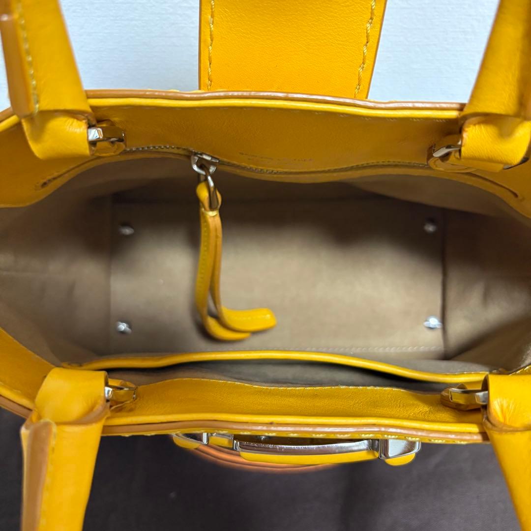 【美品】TOD'S トッズ ダブルTイエロー レザー ショルダーバッグ 2way