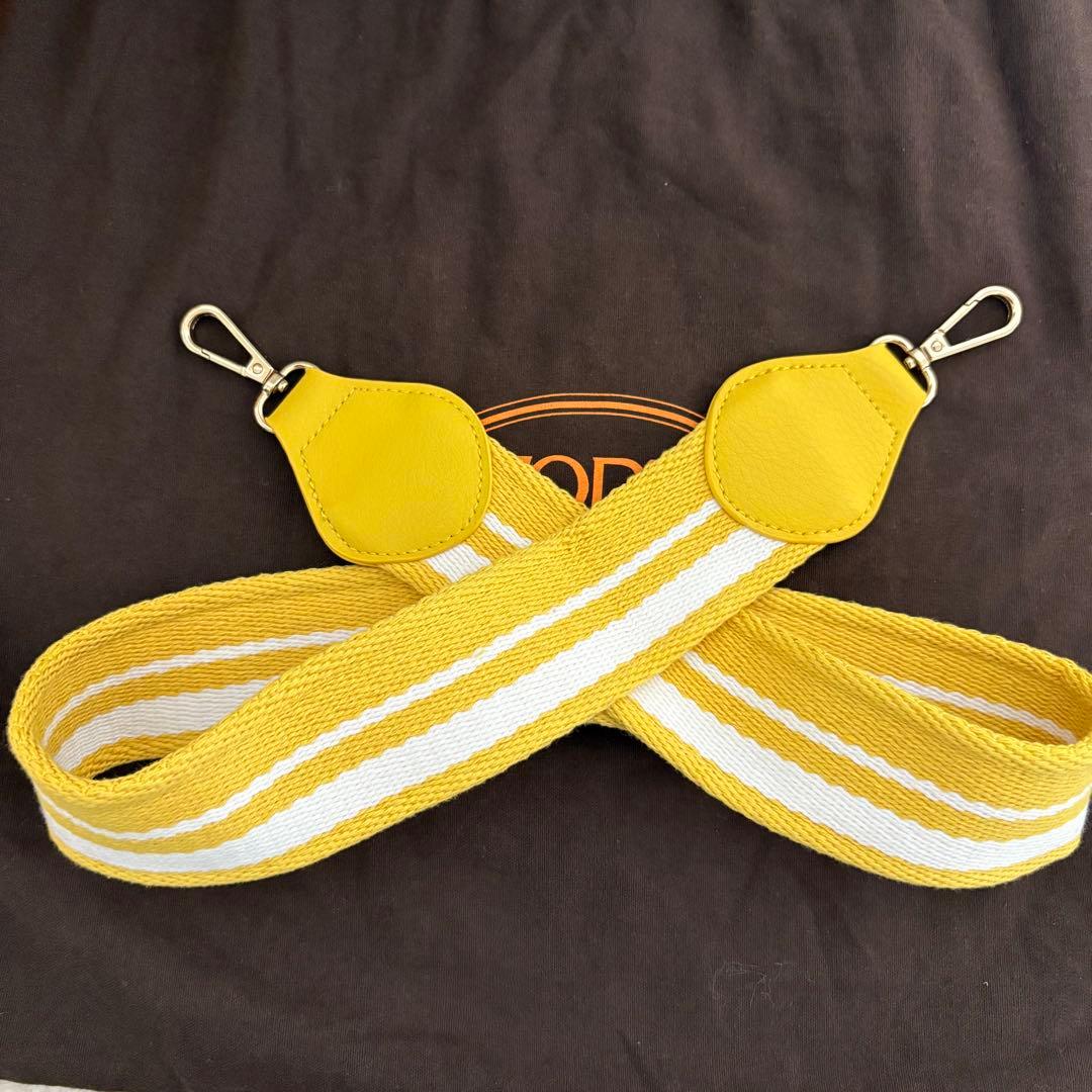 【美品】TOD'S トッズ ダブルTイエロー レザー ショルダーバッグ 2way