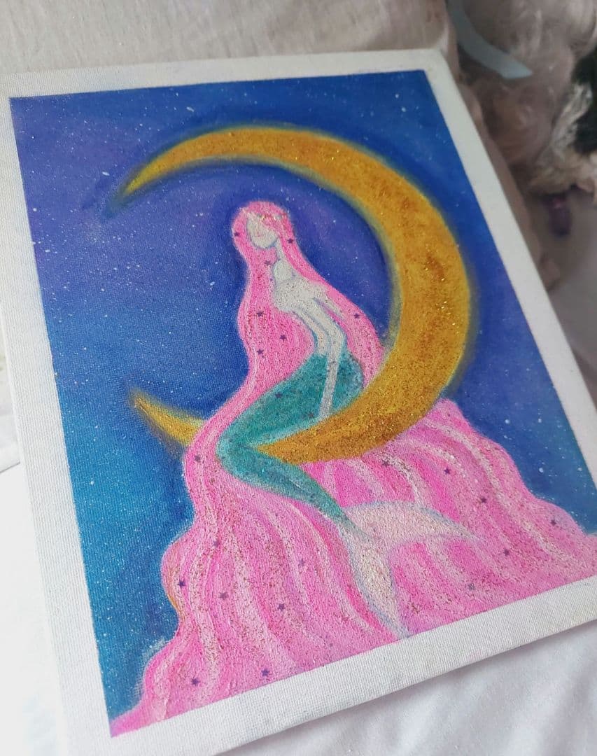 油絵　絵画　原画　再販なし『マーメイド』