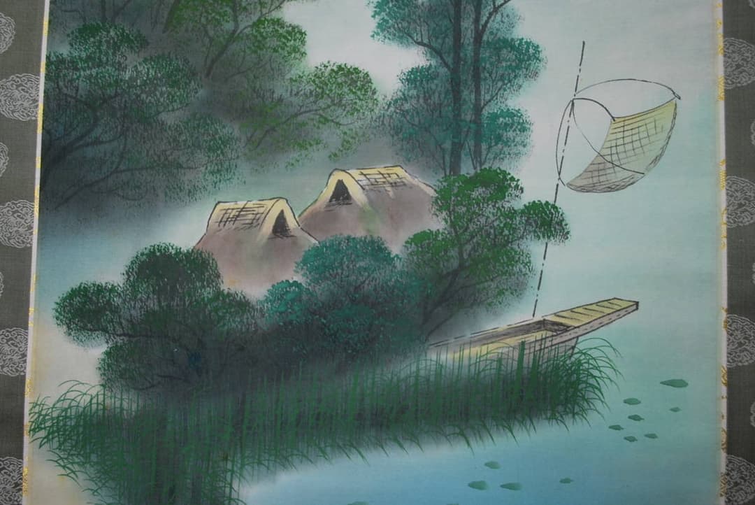 【真作】河内渓仙/春夏秋冬山水図/四幅対/掛軸☆宝船☆V-471 JM