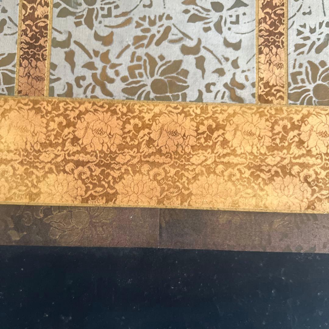 佛画　仏画　人物画　釈迦三尊　絹本　肉筆