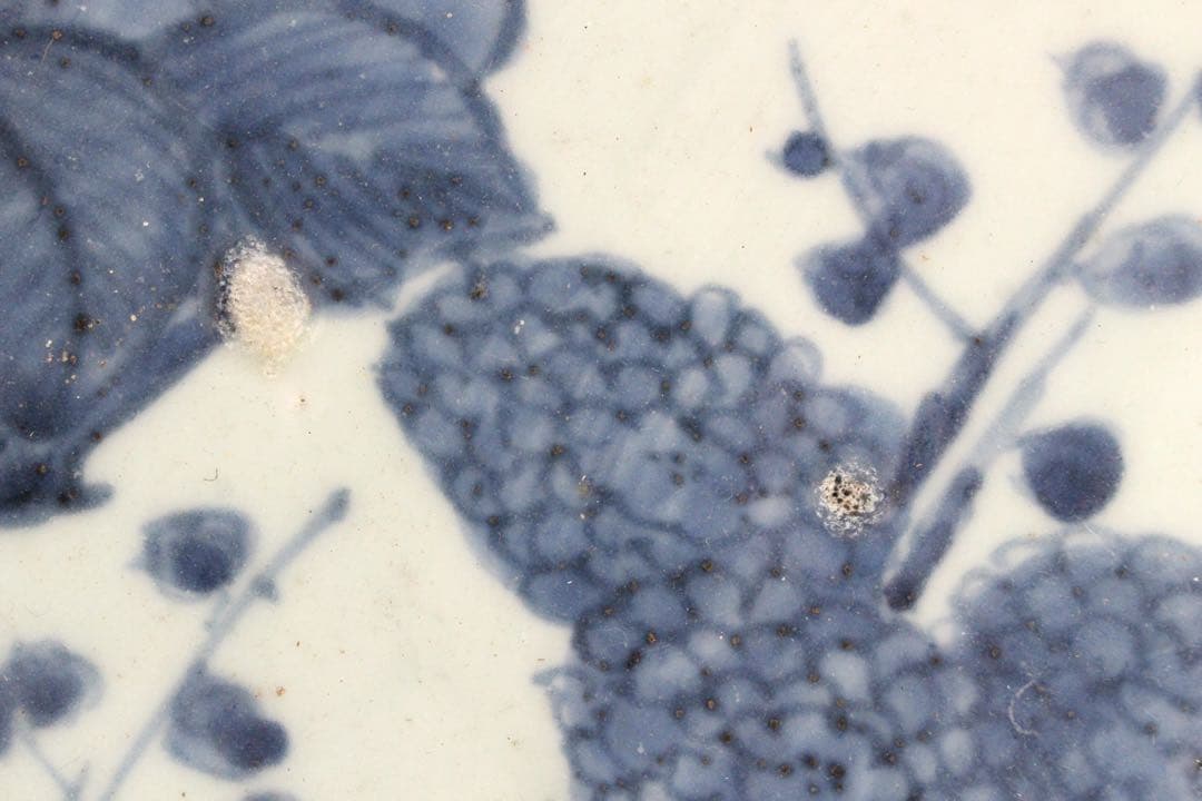 No5146 古伊万里　大明成化年製　染付花鳥文大皿　直径47cm 送料無料