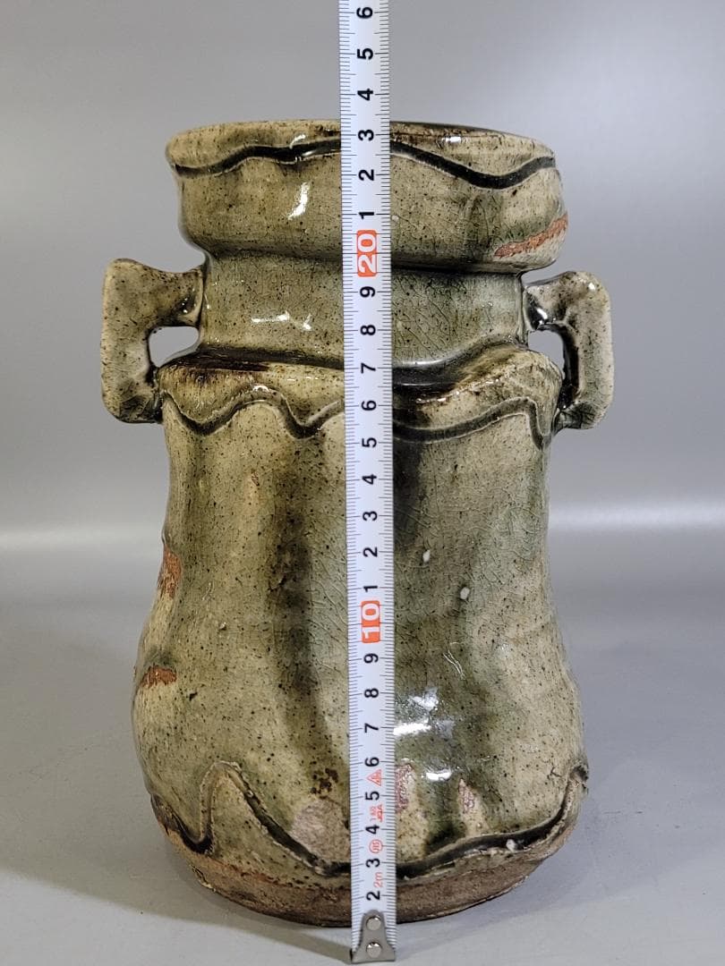 茶道具 伊賀 双耳 花生 古美術 DT403