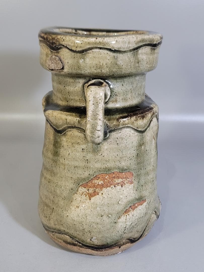 茶道具 伊賀 双耳 花生 古美術 DT403