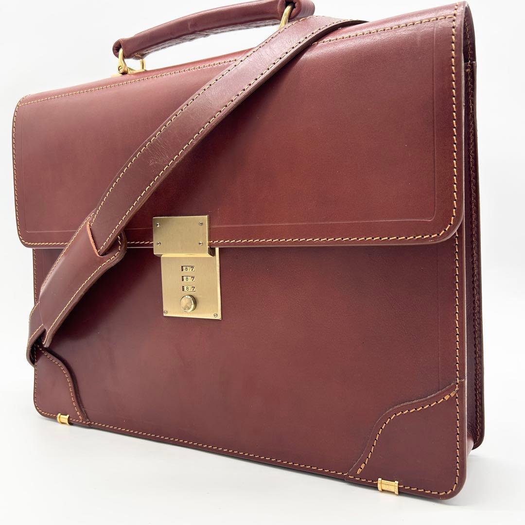 A836 FIVE WOODS 本革 A4可 ダイヤル錠 高級ビジネスバッグ