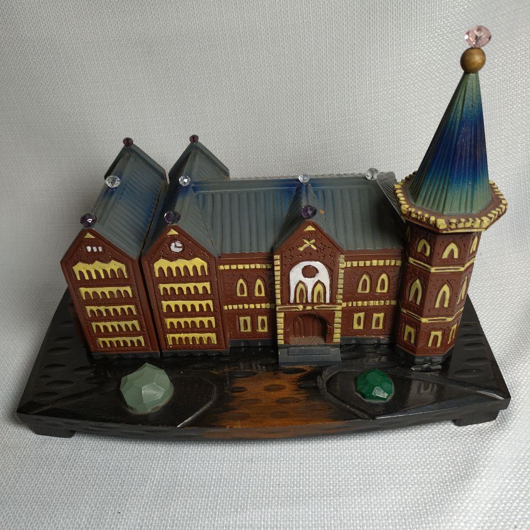 慶應義塾大学校舎モチーフ 卒業記念 オルゴール音確認品 年代物 木製 昭和レトロ