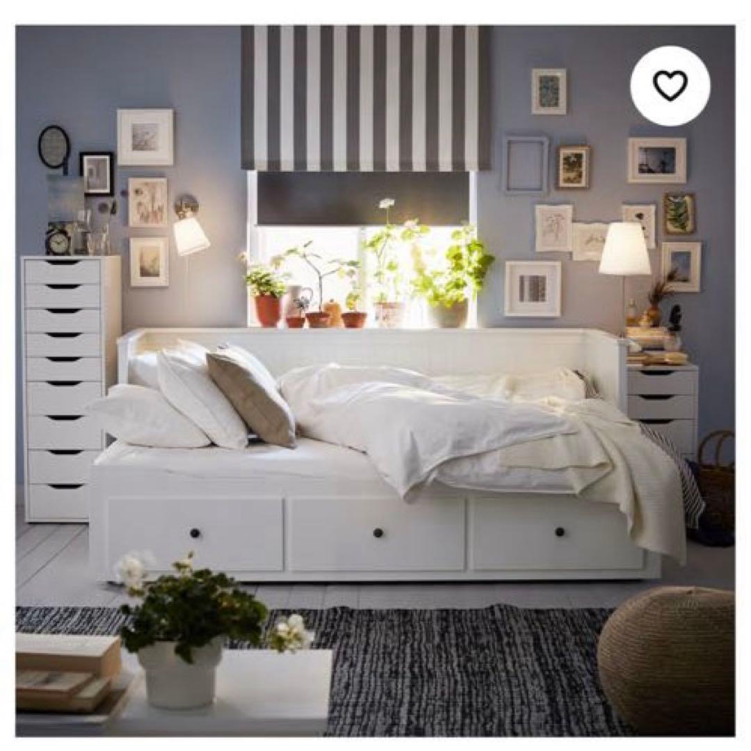 [美品]IKEA HEMNES シングルベッドフレーム ホワイト