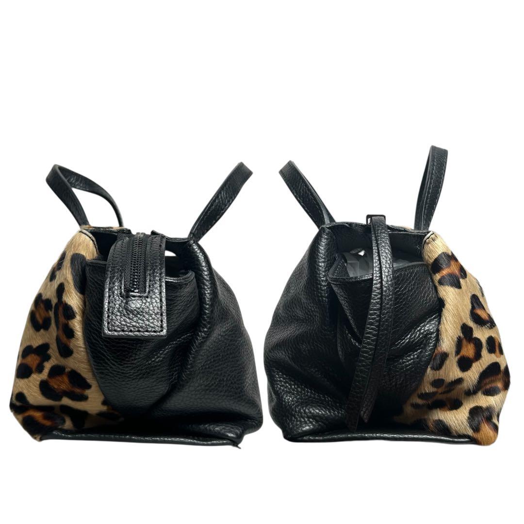 GIANNI CHIARINI ジャンニキアリーニ ハラコレオパードハンドバッグ