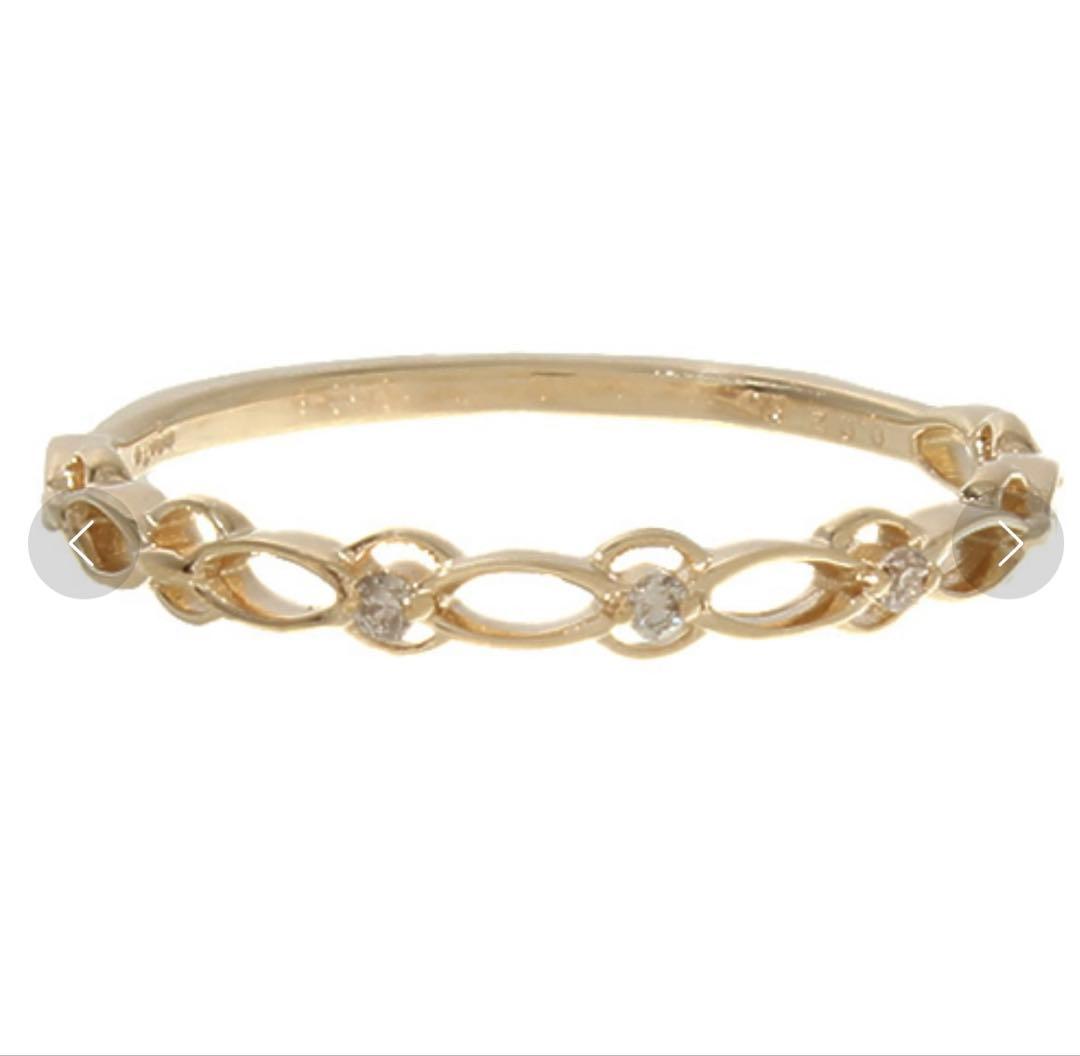 agete K10 デザインリング　イエローゴールド　11号