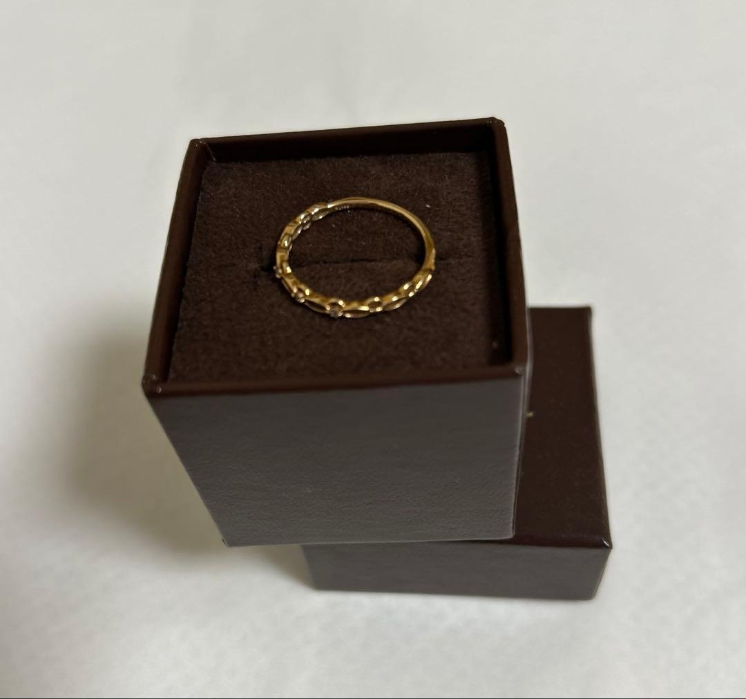 agete K10 デザインリング　イエローゴールド　11号