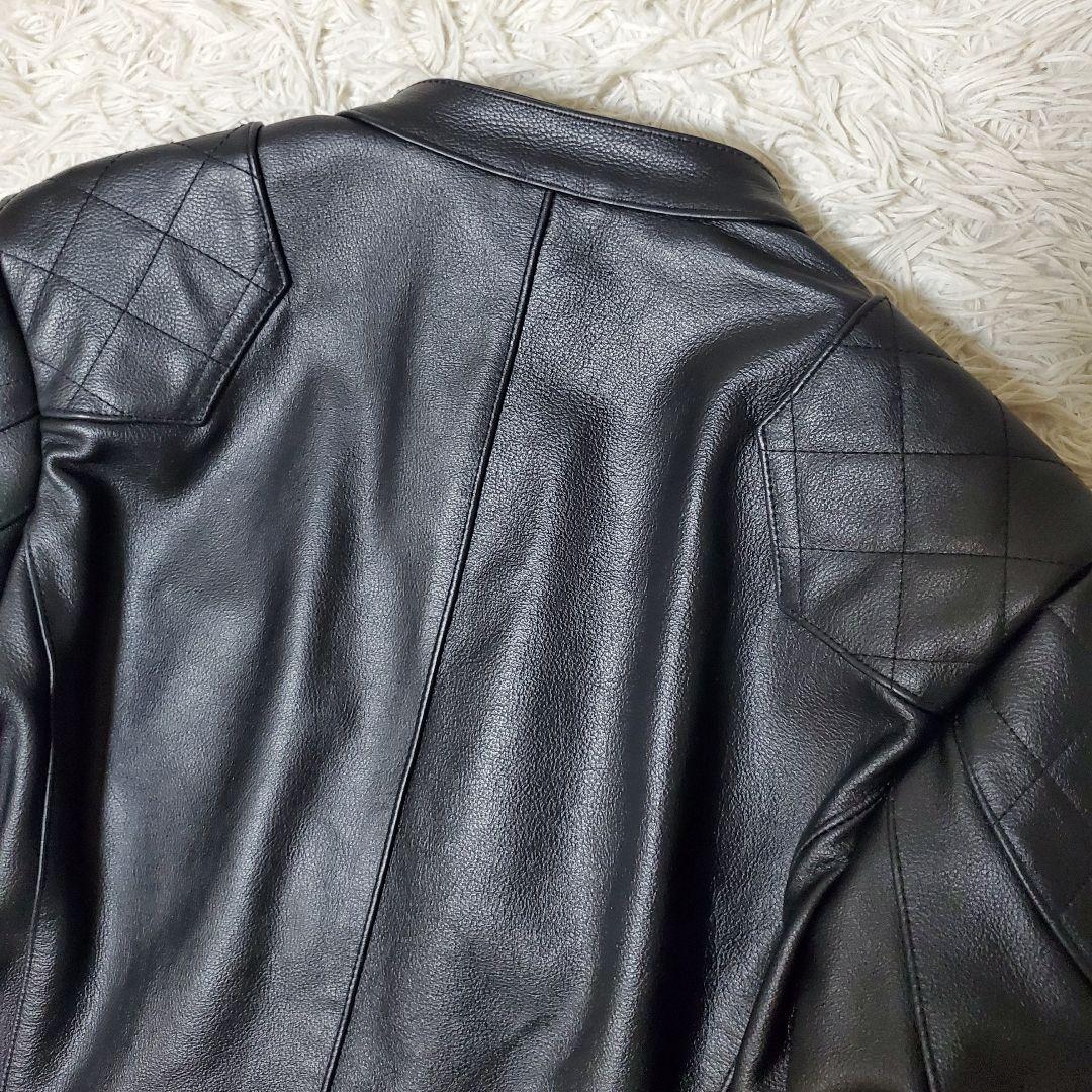 極美品 希少サイズ BOLINI レザー シングル ライダース 50 ブラック