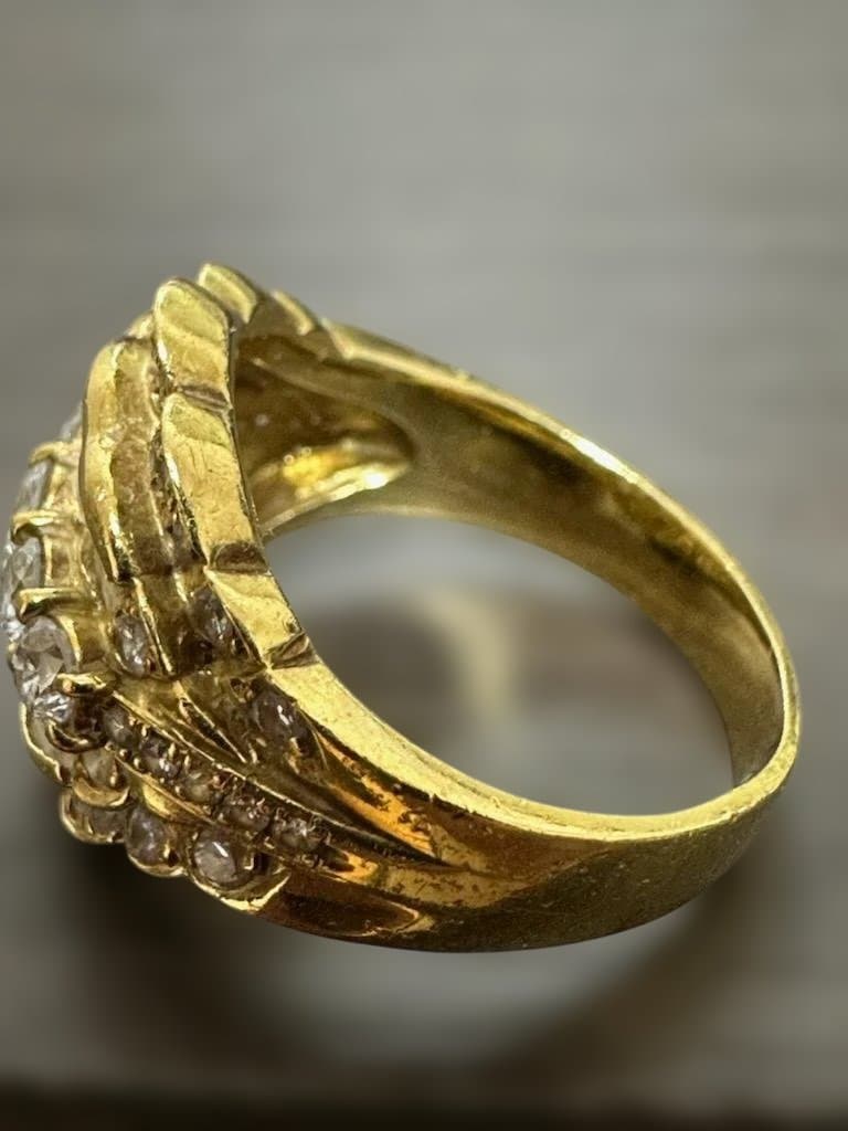 【1月限定特価】K18ダイヤリングミラーカット1.72ct