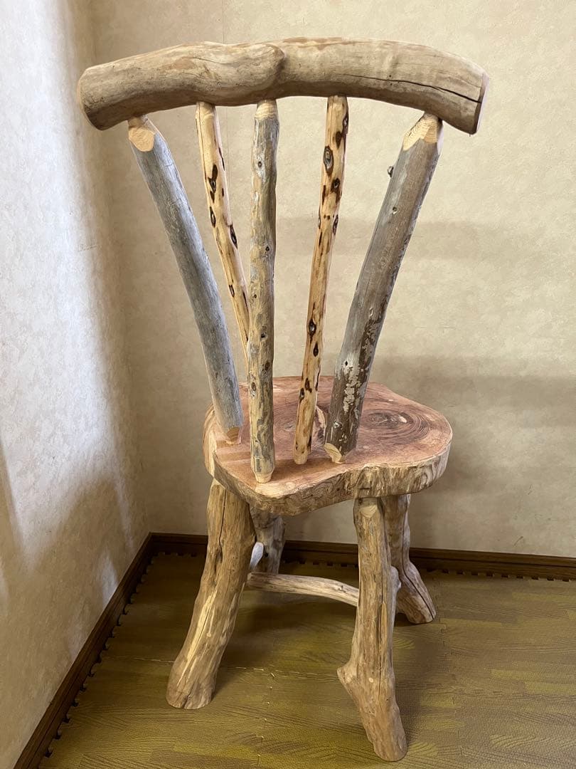 流木の椅子花台スツール流木インテリアディスプレイ台丸太輪切り切り株
