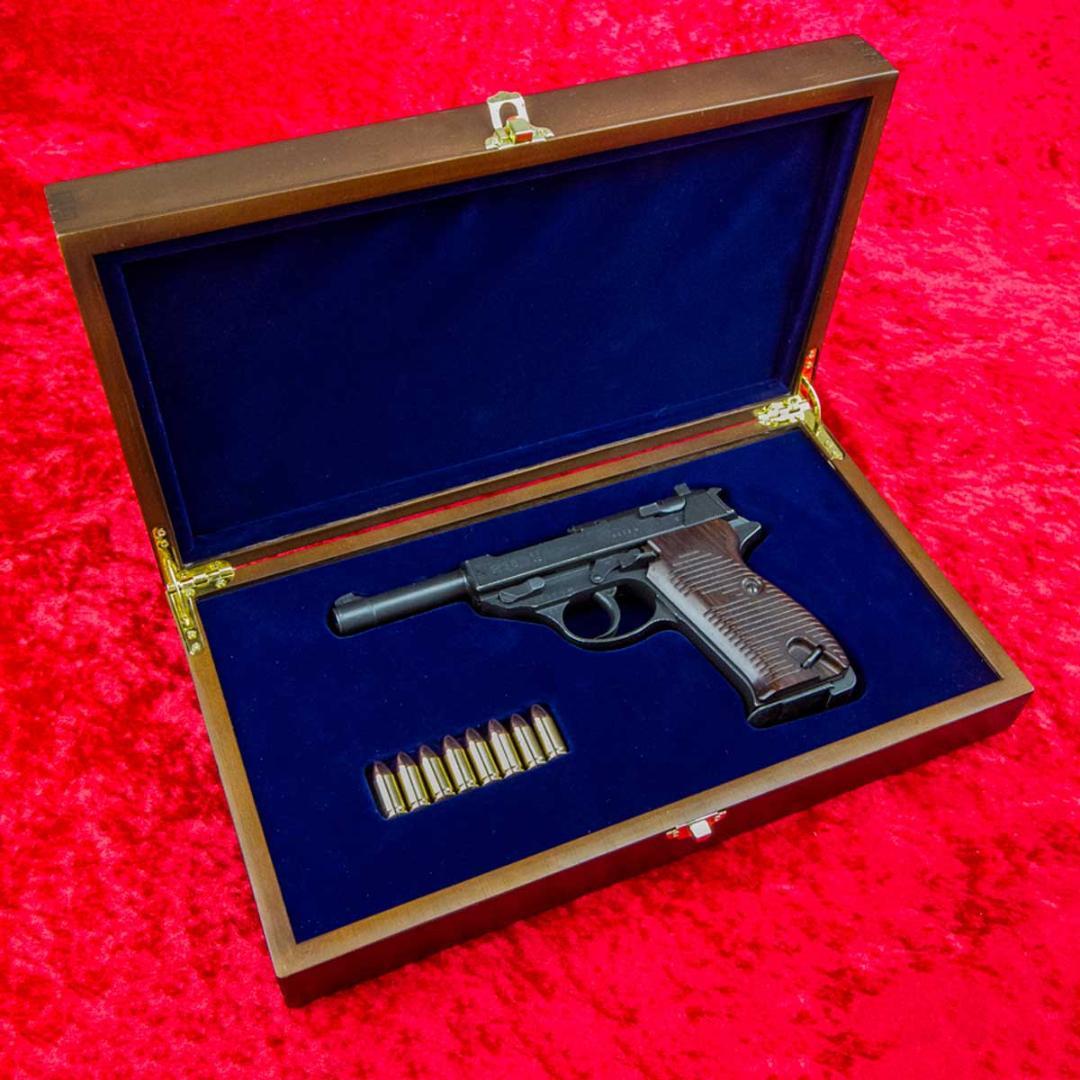ワルサー P38 専用 高級木製化粧箱 GUNケース (Blue)