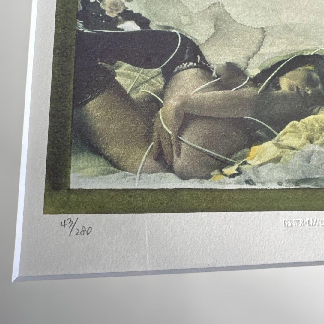 瞬間的お値下げ‼️池田満寿夫　リトグラフ　海と女性 黒フレーム